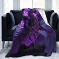 thumbnail image 4 of Dragon Blanket 60"X80"Animal Throws Purple Blanket Gifts Dragon Lover Dragon Decor Soft Cozy Fleece Flannel Bedding Blanket for Boys Girls Kids, 4 of 6