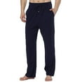 thumbnail image 1 of LELINTA Mens Sleep Bottoms Big and Tall Men's Pajamas Pants Sleep Long Lounge Pants with Pocket Black/ Grey/ Blue Color, 1 of 7