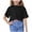 Black, variant on Girls Summer Crop Tops Kids Fashion Oversized Crew Neck Cropped Short Sleeve T Shirts Basic Tees