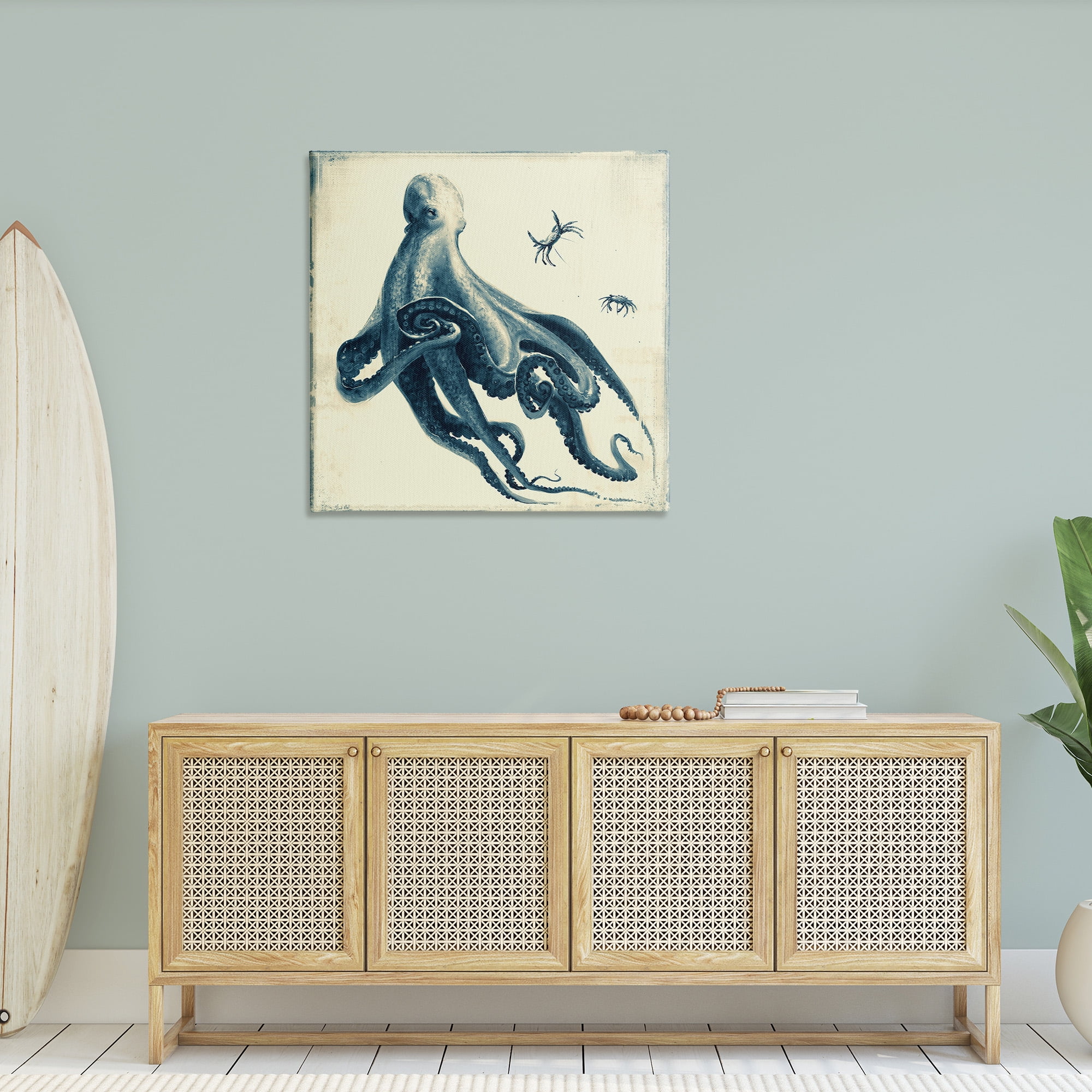 Stupell Industries Octopus & Sea Critters Animals & Insects Painting Gallery Wrapped Canvas Art Print Wall Art, 36 x 36