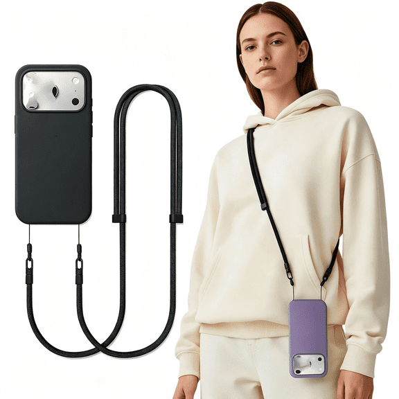 GJX Phone Lanyard Crossbody Compatible with Iphone 17/Air/Pro/Max Phone Cases&Most Phone Cases,Adjustable Anti-Theft Neck Holder for Women&Men(Case Not Included)