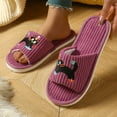 thumbnail image 5 of CYRBOKO Fuzzy Slippers for Women, Badroom Open Toe Warm Comfy Houses Slippers Purple Size 8-9, 5 of 7