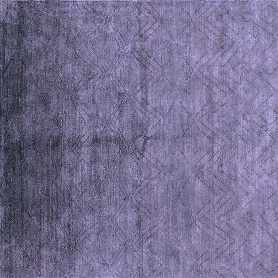 Ahgly Company Machine Washable Indoor Square Oriental Blue Industrial Area Rugs, 3' Square