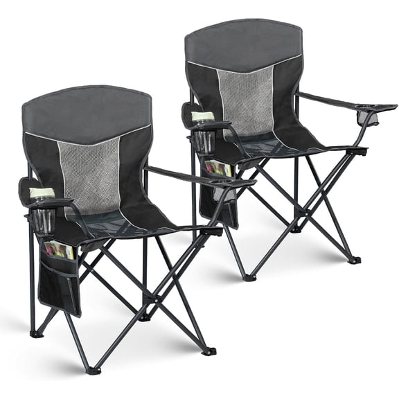Oversized XL Camping Chair 2-Pack with Mesh Back, Blue