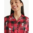thumbnail image 3 of Justice x Snoopy Girls Long Sleeve Notch Collar Sleep Top and Sleep Pants, 2-Piece, Sizes 4-18, 3 of 4