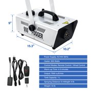 TCFUNDY 900W Fog Machine 5000cu.ft/min Fogger Smoke Maker with Wireless Remote Controller