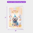 thumbnail image 5 of Watercolor Maltese Happy Birthday Celebration Balloons Gift Party 5x7in Folded Greeting Card Maltese Dog Lover Gifts Idea Single Note Card with Envelope - 00028, 5 of 5
