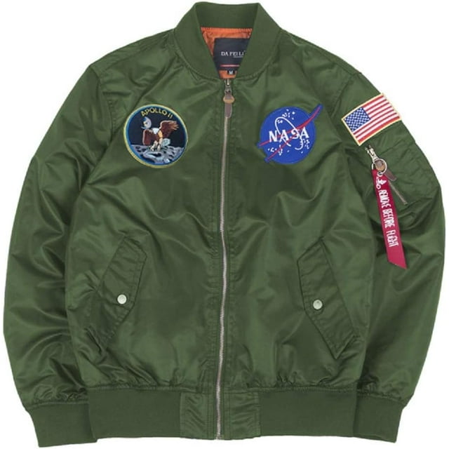 CORIRESHA Chaquetas bomber ajustadas para hombre Apollo NASA