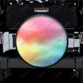thumbnail image 1 of Watercolor Pastel Colorful Stains Polyester Universal Spare Wheel Tire Cover Wheel Covers for Trailer RV SUV Truck Camper, 1 of 5