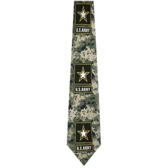BuyYourTies - Mens Novelty US Army Necktie - Green Black Taupe