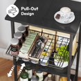 thumbnail image 4 of 6-Tier Coffee Bar Station - Bakers Rack with Drawer & 6 S-Shaped Hooks, Corner Coffee Stand Station, Coffee Bar Cabinet for Kitchen Entryway Living Room,11.81" Dx18.9 Wx56.7 H, Black, 4 of 16