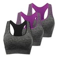 thumbnail image 1 of FAIWAD Women's 3 Pack Racerback Workout Tank Tops Basic No Underwire Athletic Stretch Padded Bralettes, 1 of 7