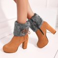 thumbnail image 2 of NECHOLOGY Botas Mujer Adulto Femenino Zapatos Botines para mujer Zapatos Tacones Cremallera Chunky Short Botas altas transpirables para mujer Botas retro para mujer (Brown, 11), 2 of 7