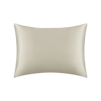 Unique Bargains Envelope Closure Soft and Durable Silk Pillowcase Beige Queen