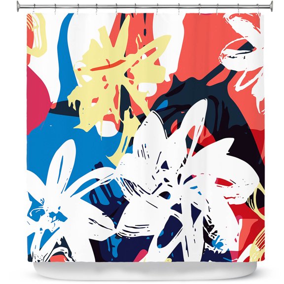 Shower Curtains 70" x 84" from DiaNoche Designs by Kim Hubball - Graffiti Flowers 1
