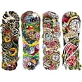 thumbnail image 2 of Tatuajes Removibles Desechables Terror Animal para Cuerpo Brazo Completo (C) 4pcs DQrwqpou Libre de BPA, 2 of 4