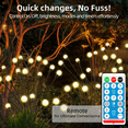 thumbnail image 5 of 64 LED Solar Lights Outdoor Waterproof, Firefly Garden Lights With Stakes, 8 Lighting Modes, Auto On/OFF, Timer, USB Charging, Decorative Swaying Fairy Lights For Yard, Lawn, Pathway Decor, 5 of 11