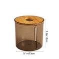 thumbnail image 3 of Caja De Pañuelos De Plástico Caja de pañuelos de madera de bambú transparente con cajón para el hogar, la sala de estar, el escritorio y el almacenamiento de servilletas (gris, 1 unidad) JASKFLY, 3 of 9