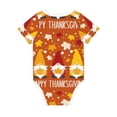 thumbnail image 2 of Rocae Happy Thanksgiving Three Gnomes for Baby Climbing Clothes Soft Baby Romper for Active Infants Comfortable and Breathable Crawling Jumpsuit Unisex Baby Outfit 6 Months, 2 of 8