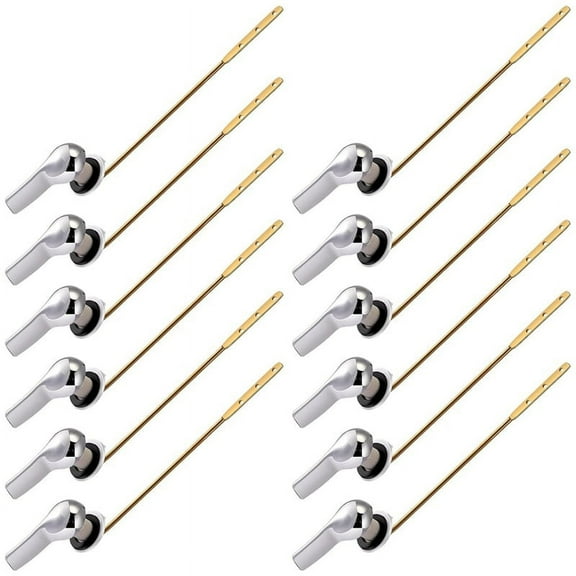 12 PCS Toilet Handle Lever Flush Replacement, Brass Universal Finish for Most Front Mount Toilets