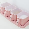 thumbnail image 4 of Injueey Juego de caja de condimentos de 4 rejillas Juego de condimentos con bandejas Bandeja de condimentos Recipiente acumulador Recipiente Especias con Cocina y Comedor rosa Injueey HA3005-01B, 4 of 6