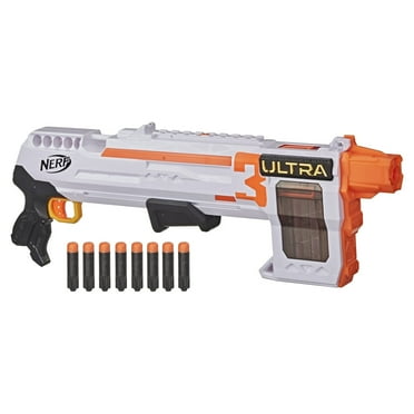Nerf Ultra Three Blaster, Pump-Action, 8-Dart Clip, 8 Nerf Ultra Darts