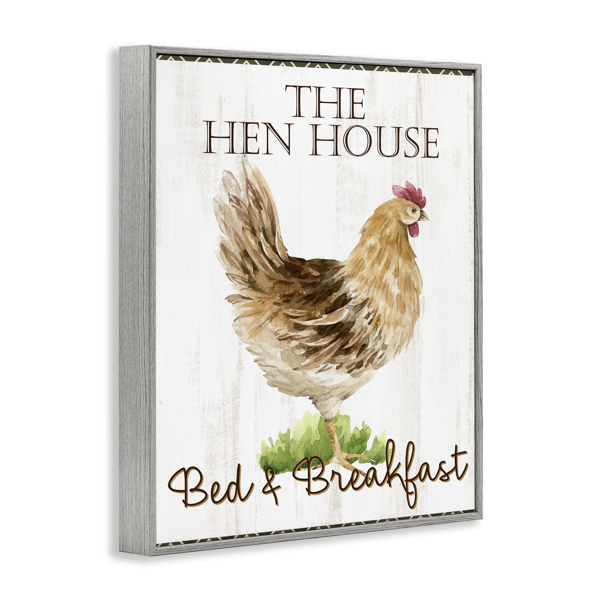 Stupell Industries Hen House Bed and Breakfast Gray Framed Giclee Art, design by Anne Bailey