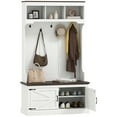 thumbnail image 1 of HOMCOM 3-in-1 Hall Tree with Bench, Coat Rack with Shoe Storage, White, 1 of 10