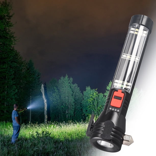 Linterna LED solar con carga USB | Luz de emergencia recargable para coche, hogar y exteriores | Linterna portátil brillante