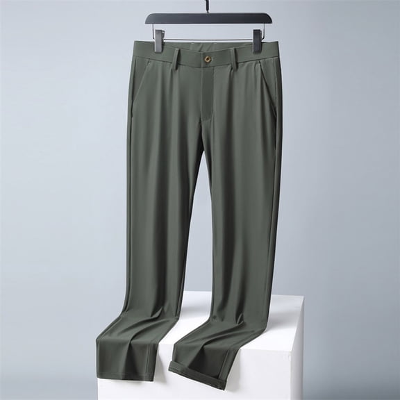 Wancir Golf Pants Men Stretch Dress Pants Slim Fit Classic Front Pleated Business Casual Pants Straight Leg