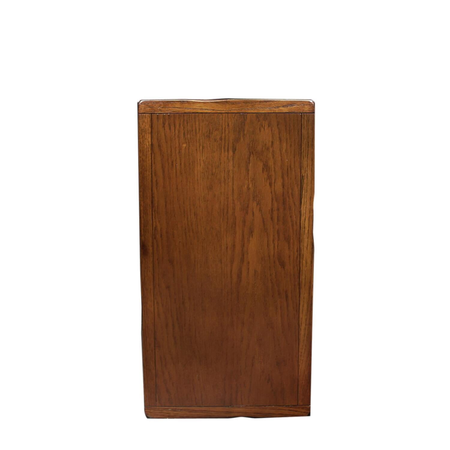HomeStock Gothic Glamour Rustic End Table, Distressed Rustic Oak, Decorative Slate Details, Space-Saving Design, Perfect for Small Spaces and Cozy Corners