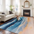 thumbnail image 2 of 8'x10' Area Rugs, Blue Golden Ombre Indoor Outdoor Area Rug for Living Room Bedroom, Modern Abstract Art Washable Bathroom Rugs Kitchen Floor Carpet Mats Home Decor Aesthetic, 2 of 8