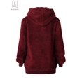 thumbnail image 4 of Gustave Women's Fleece Long Sleeve Pullover Hoodies with 1/4 Zip Up Sweatshirt Jumper Warm Sweaters (Red, 3XL), 4 of 5