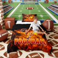 thumbnail image 2 of Erosebridal Fire Football Twin Comforter Sets, Sport Bedding Set for Men and Boys, Black Reversible 2pcs, 1 Comforter and 1 Pillowcase, 2 of 6