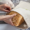 thumbnail image 2 of 2BK Linen Bread Bags with Tie,Pack of 4 Natural Unbleached Bread Bags,Reusable Drawstring Bag for Loaf, Baguette and Homemade Bread Storage, 2 of 8