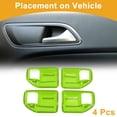 thumbnail image 3 of Cubierta de Tazón de Mango de Puerta Interior para Jeep Wrangler JK 4DR 2011-2017 Marco de Decoración de Mango Interior Verde ABS 4 Pcs, 3 of 6