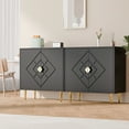 thumbnail image 2 of Tolead Modern Accent Diamond Cabinet, Accent Sideboard Storage Cabinet for Bedroom, Living Room, Kitchen, Hallway, Black, 2 of 8