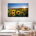 thumbnail image 2 of Elephant Stock Sunflower Field Sunrise Wall Art - Horizontal Canvas Wall Art - Living Room Wall Decor - Nature Canvas - Beige And Gold Decor - 45" x 30", 2 of 8