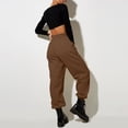 thumbnail image 6 of Petite Sweatpants For Women Trendy Elastic Waist Cinch Bottom Lounge Pant Lightweight Baggy Joggers With Pocket Brown XL, 6 of 7