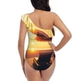 thumbnail image 5 of Honeii Hawaiian Sunset Beach for women's one-piece swimsuit featuring a chic one-shoulder design experience elegance and style in the water-Medium, 5 of 6