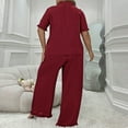 thumbnail image 5 of cfhntfmh Women's Plus Size Pajama Sets Button down Short Sleeve Shirts with Long Pants Sleepwear Loungewear Xl to 4Xl, 5 of 5