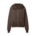 thumbnail image 3 of Women's Hoodies Sweatshirts Women's Loose Coat Hooded Cardigan Zipper Hoodie Brown L, 3 of 5