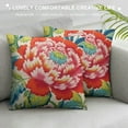 thumbnail image 3 of COMIO , Chinoiserie Pillow Cover Peony Floral Pillow Covers Flower Throw Pillow Covers Farmhouse Pillow Case Cushion Covers for Sofa Couch Living Room Pink, 3 of 5