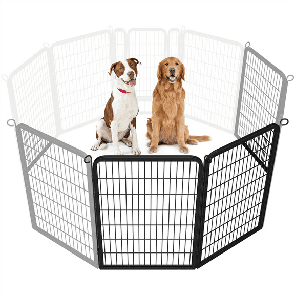 Renwick 2 Panels 39.5" Height Metal Dog Playpen, Black