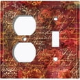 thumbnail image 4 of Metal Light Switch Plate Outlet Cover (Red Wallpaper Letter Damask LET002), 4 of 13