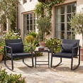 thumbnail image 1 of Gymax 3-Piece Outdoor Rocking Bistro Set Patio Rocking Chairs & Coffee Table Set, 1 of 10