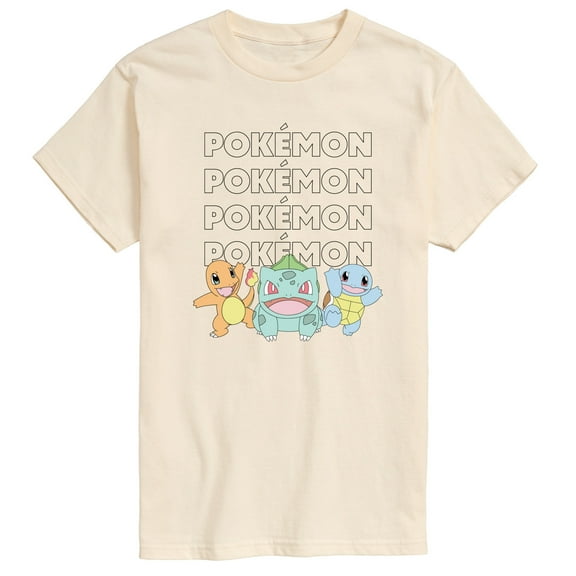 Pokémon - Starter Trio Pastel - Men's Short Sleeve Graphic T-Shirt