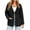 Black, variant on Womens Casual Denim Jacket Long Sleeve Lightweight Open Front Tie Knot with Pockets Blue,Size S