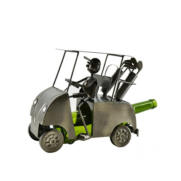 Golfer and Golf Cart Wine Bottle Holder