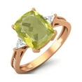 thumbnail image 2 of 925 Sterling Silver Rose Vermeil 9X7mm Cushion Lemon Quartz Solitaire Women Valentines Day Gifts Ring, 2 of 3